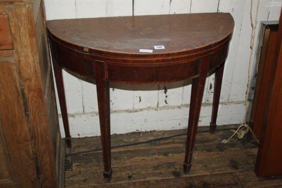 Demi lune card table